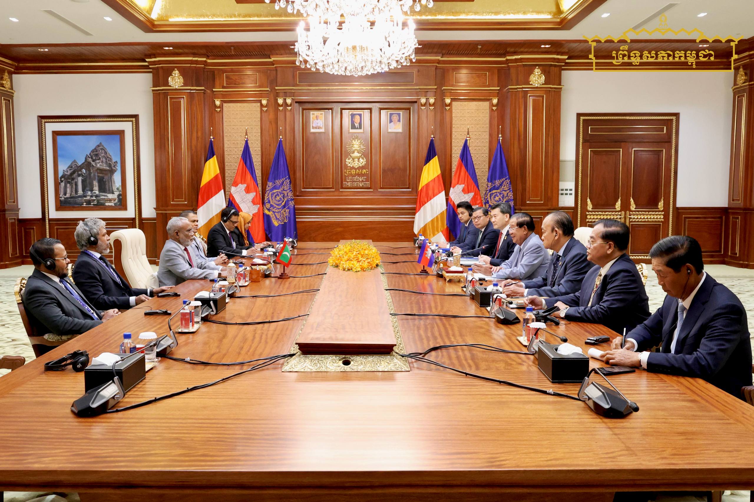 សម្តេចតេជោ ហ៊ុន សែន ទទួលជួបសម្តែងការគួរសមរបស់ឯកឧត្តមប្រធានរដ្ឋសភាម៉ាល់ឌីវ