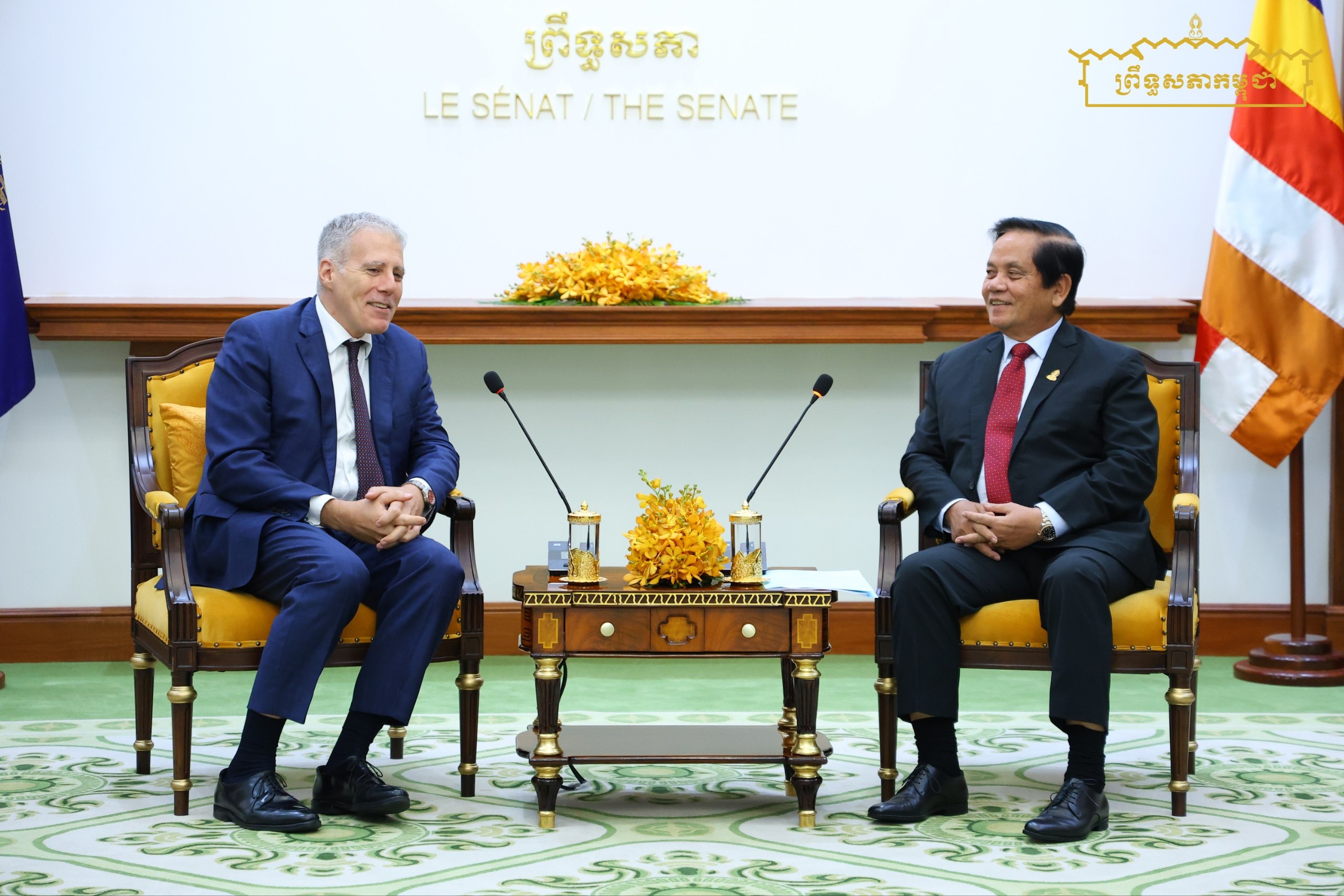 ឯកឧត្តម អ៊ុច បូររិទ្ធ ប្រធានស្តីទីព្រឹទ្ធសភា ទទួលជួបសម្តែងការគួរសមដោយឯកឧត្តមឯកអគ្គរដ្ឋទូតកាណាដាប្រចាំកម្ពុជា